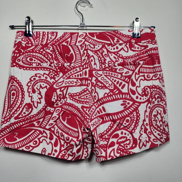 Anthropologie Kenji Paisley Pink White Chino Shorts Size 2 - Picture 5 of 6